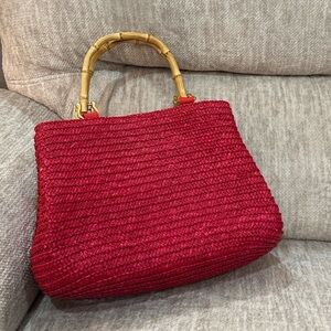 Red Straw Purse